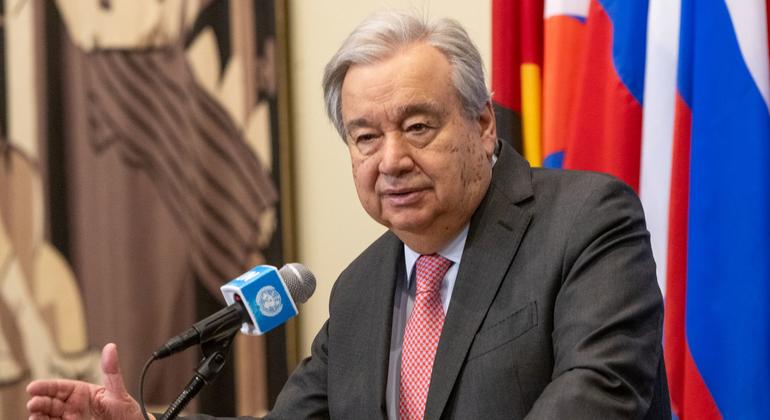 الأمين العام للأمم المتحدة يتحدث إلى الصحفيين بالمقر الدائم في نيويورك